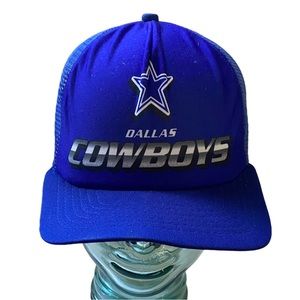 Vintage Dallas Cowboys Trucker Hat Cap Mesh Back New Era Football DuPont Blue OS